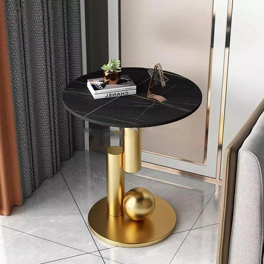 Slate light luxury sofa side table living room side cabinet corner table Nordic coffee table modern round bedside small table