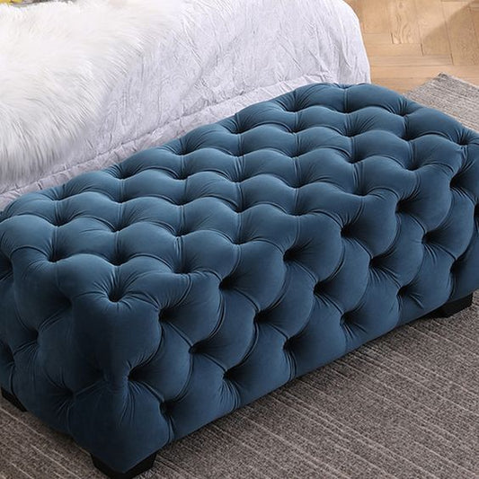 Large Rectangular Footstool - Blue