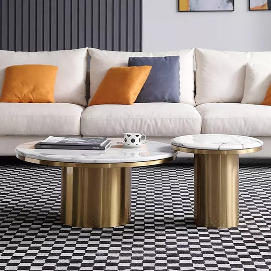 Corner Table Living Room Furniture Gold Metal Iron Coffee Table Legs Nordic Round Granite Coffee Tables