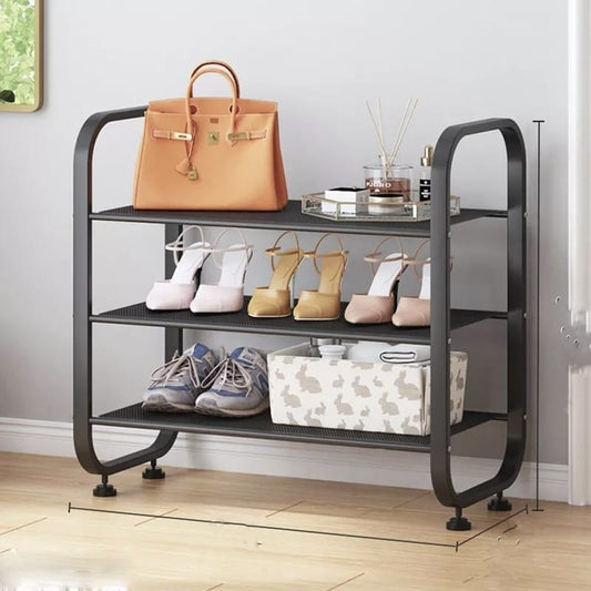 3-Tier Metal Shoe Rack Storage Shelves for Living Room Entryway Hallway